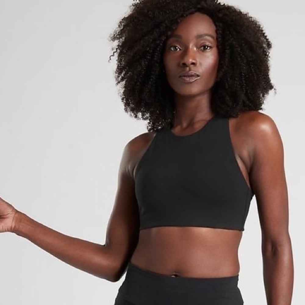 Athleta Black Hyper Focused High Neck Sports Bra